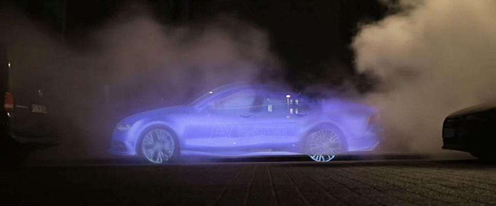 Ook de reclame van de Audi A7 Sportback h-tron laat geen sporen na