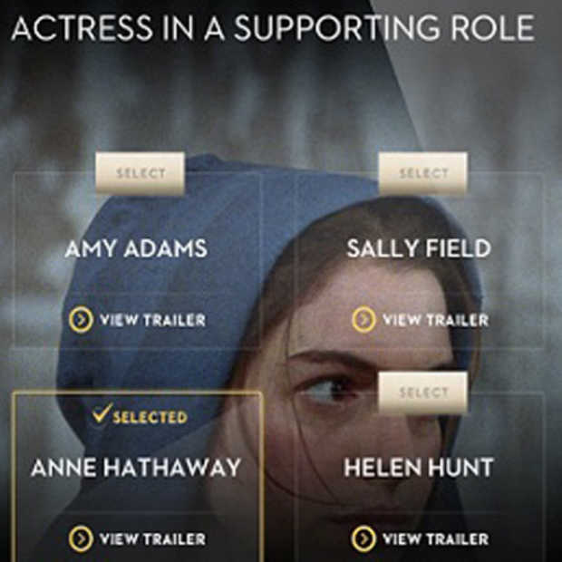 App voor de Oscars dit jaar met social media functies