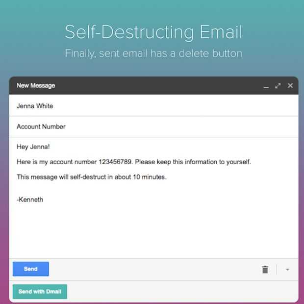 Gmail laat je nu self-destructing mails verzenden met Dmail