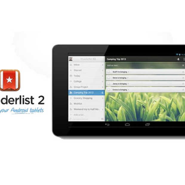 Wunderlist 2.0, nu ook beschikbaar voor Android Tablets