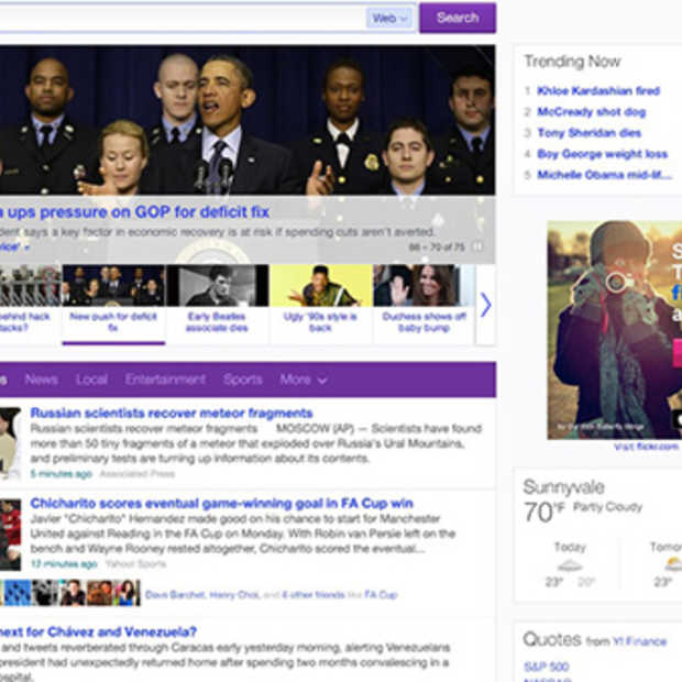 Yahoo vernieuwt homepage en voegt onbeperkt scrollen toe